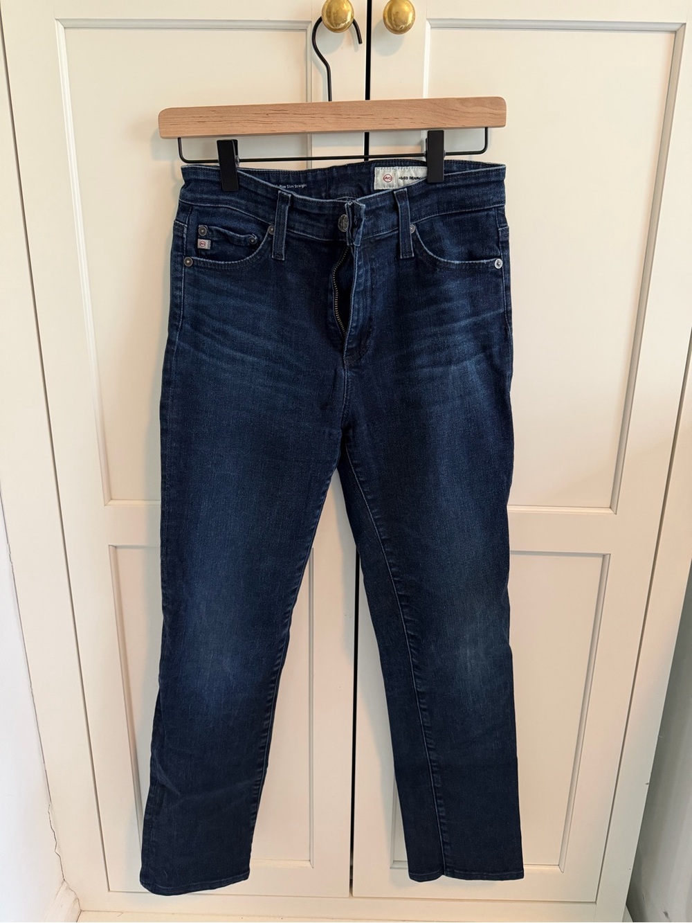 Ag Adriano Goldschmied Women's Straight Leg Jeans in Dark Indigo